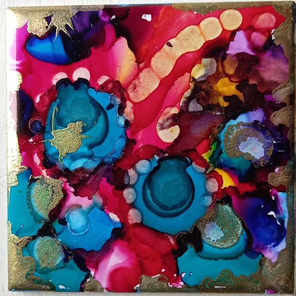 5 painted coasters - Picture 2 of 7